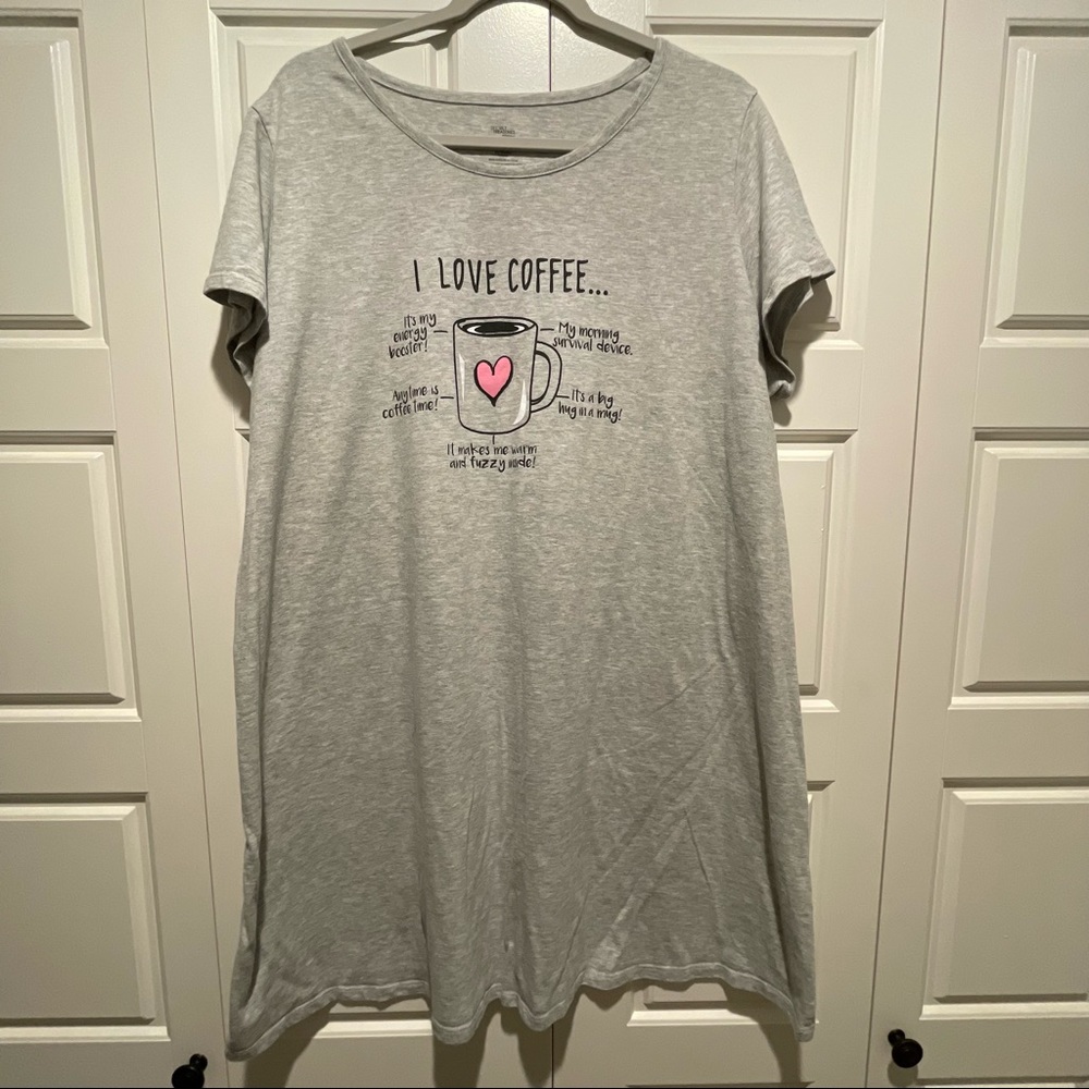 I Love Coffee ☕️ 💗 Plus Size Night Gown 1x/2x